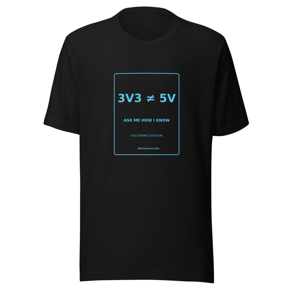 3V3 not 5V black shirt mockup